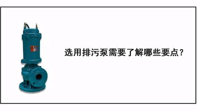 選用排污泵需要了解哪些要點？
